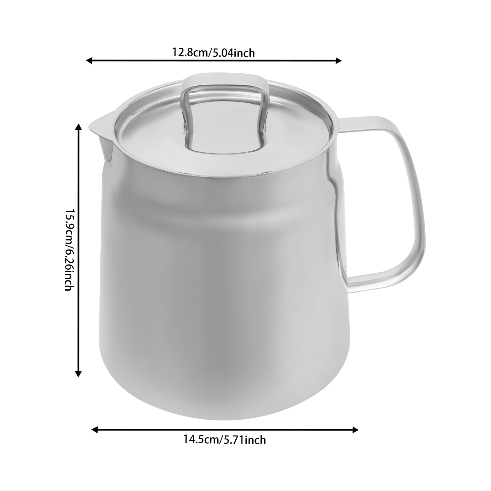 KAPIPALA Vaso per filtro dell'olio in acciaio inox 304, 2 l, con filtro a maglia fine e cestino per friggere, in acciaio inox, per vari forni, filtri e olio da cucina per casa, cucina, ristorante