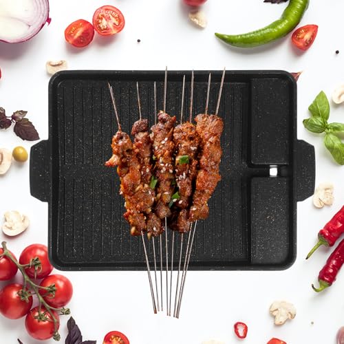 Bandeja rectangular de aluminio para barbacoa al aire libre LALAFINA antiadherente resistente 6