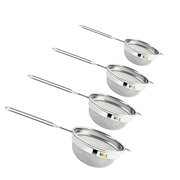 NSVL Stainless Steel(Food Grade) Steel Tea Strainer/Chai Chhalni/Coffee Strainer/Tea Filter/Juice and Oil Filter with Wire Handle and Stainless Steel Single MESH (3)