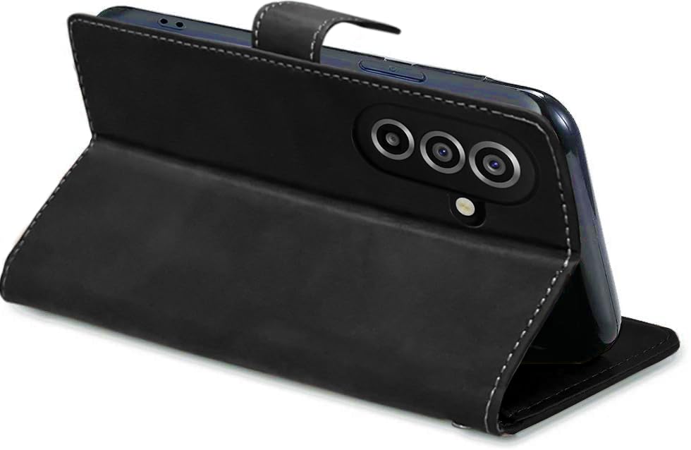 Image of Excelsior Flip Cover for Samsung Galaxy A17, F17 | Premium PU Leather | Full Protection (Black)