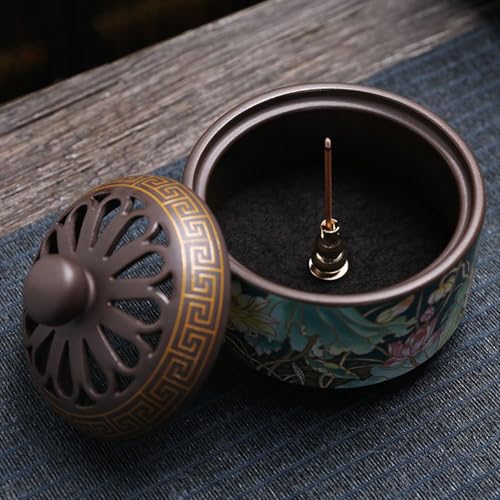 Brûleur en émail et porcelaine au design ciselé pour table de thé - 3