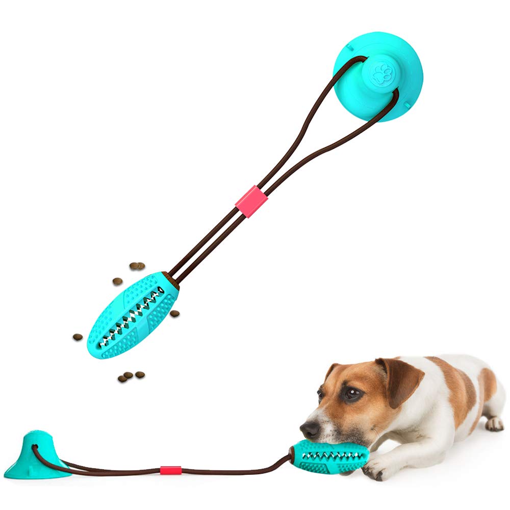 Dog Chew Suction Cup Molar Toy Interactive Pet Bite Feeder Tug for Teeth Cleaning and Pulling Sucker Dogs to Play