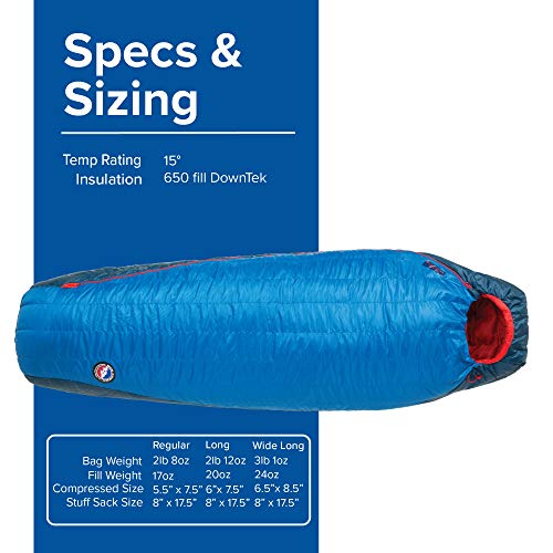 Big Agnes Anvil Horn (650 Downtek) Sleeping Bag, 15 Degree, Regular, Left Zip #TOP3