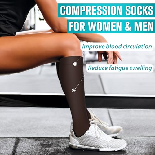 Image of Copper Compression Socks for Women & Men (6 pairs) - Best Support for Nurses, Running, Hiking, Recovery