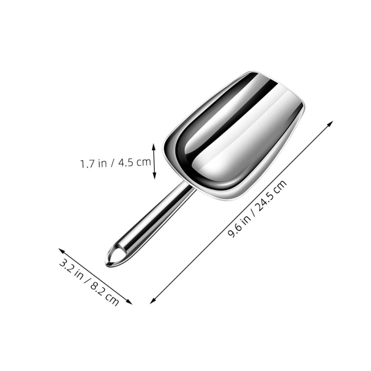 MAGICLULU 4pièces Cuillère à Glace Acier Pour Cuisine Et Bar Pelle Multifonctionnelle Pour Glace Farine Et Céréales Ustensile Ergonomique Avec Poignée Confortable