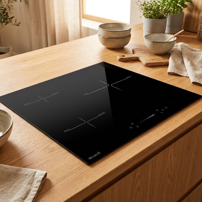Plaque Induction 3 Feux Encastrable avec Slide Control BELDEKO - 7200W avec Booster - 10 Niveaux de Puissance - Fiable et Robuste - Minuteur, Touches Tactiles, Anti-Débordement