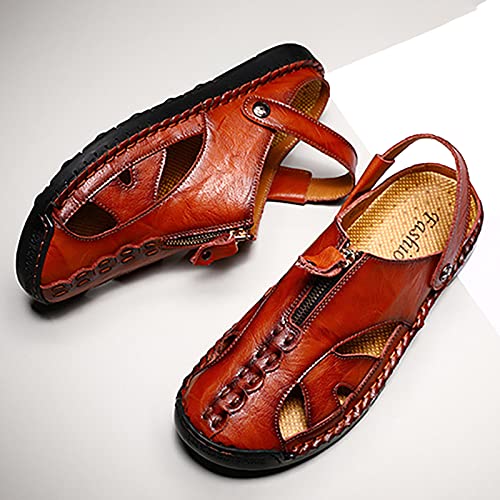 -Leather ls Breathable Sporty Handmade Large Men's Casual Shoes Versatile Daily Beach ls British Foreign Trade Men Shoes Winter Sporty Brown3