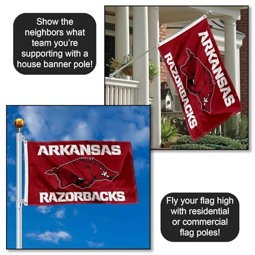 Arkansas Razorbacks Helmet 3x5 Flag - Officially Licensed, Double-Sided Print, Durable Polyester With Grommets - View #6