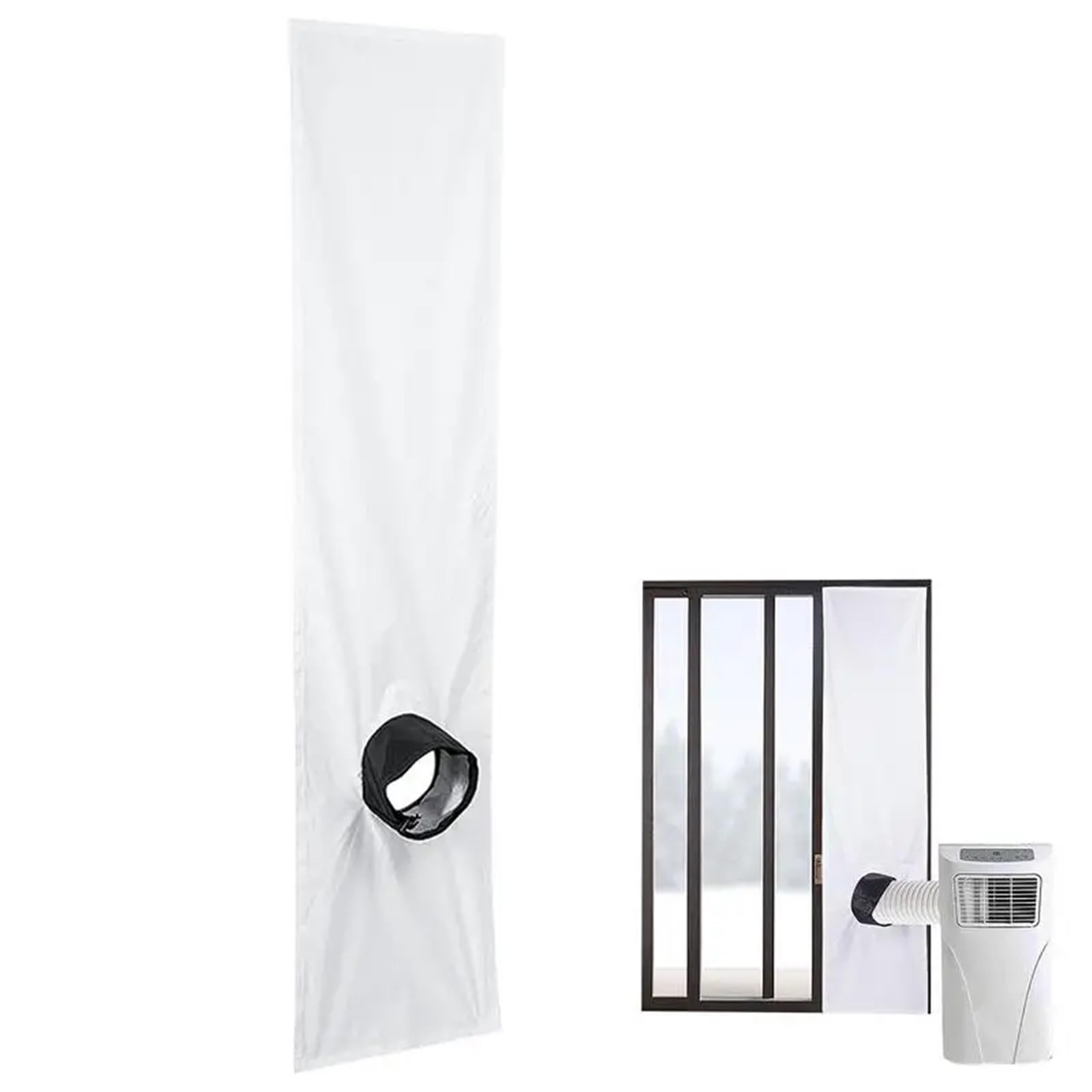 Sellador de Ventana portátil for Aire Acondicionado, 2 m/3 Metros, Universal, Kit de Sellado de Tela for Aire Acondicionado y Secadora, con acoplador Ajustable.(2 Meters Long)