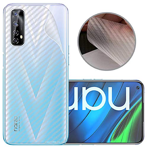 Image of Compatible with Oppo Realme Narzo 20 Pro Back Screen Protective Film Carbon Fiber Skin Transparent Screen Guard Sticker