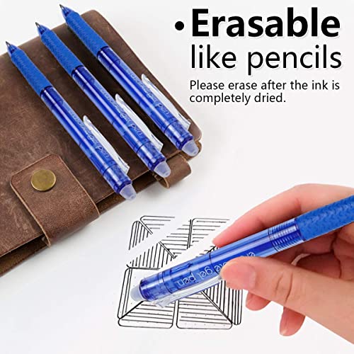 Vanstek 18 Pack Retractable Erasable Gel Pens Clicker, 9 Black & 9 Blue, Fine Point(0.7), Make Mistakes Disappear, Premium Comfort Grip Black & Blue Ink For Writting, Note Taking And Crossword Puzzles #TOP1