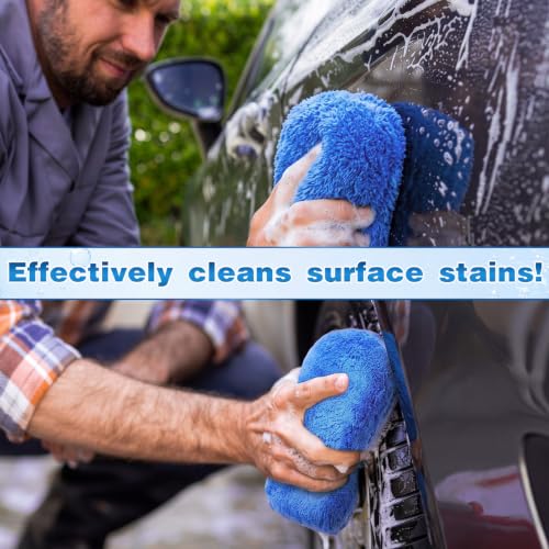 Image of Tanlade 4 Pcs Large Car Wash Sponge, Foam Sponge for Clean, Blue