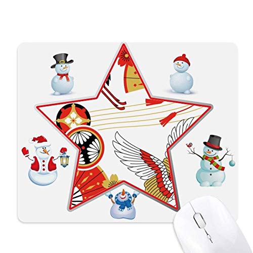 Tapis de souris sakura grue pliage et bonhomme de neige pour bureau