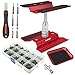 GLOBACT RC Car Repair Work Stand Repair Tool Set 360 Degree Rotation and 521 PCS RC Screws Kit and RC Screwdrivers and Screws Pallet Kit for 1/8 1/10 1/12 1/16 1/18 RC Car Truck Crawler (Red)