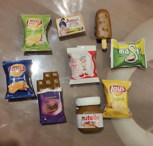 Image of Bumbleberry Dairy Chocolate and Chips Miniature 3D Food Fridge Magnet | Set of 9 | Kitchen Decor | Handmade in India | 3D Fridge Magnets | Best for Gifting