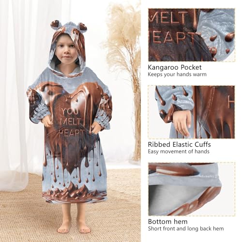 Funny Raccoon Kids Wearable Blankets Teens Girls Comfy Sweater 3D Animal Toddler Boys Oversized Hooded Sweatshirts4