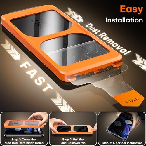 Image of TOCOL for Pixel 9 Pro XL Privacy Screen Protector 6.8 9H Hardness Military Grade Shatterproof HD Tempered Glass Easy Installation 2 Pack
