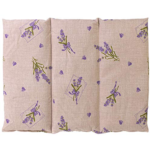 Cojín térmico para la espalda o el vientre 40x30 cm campestre romantico - Saco térmico de calor con semillas - Para microondas y horno - Semillas de lino