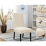 SPRINGRICO 4 Pack Dining Room Chair Covers with seat Belt, Stretch Parsons Chair Slipcover Washable Kitchen Dining Chair Cover Removable Seat Protector Set of 4, S2- Beige - Image 4