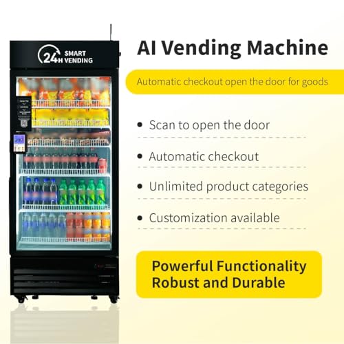 Image of Vending Machine,Smart Refrigerated Vending Machine with Touch Card Reader (Black, Max)