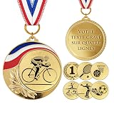KDO MAGIC Médaille Personnalisée Or gravé Plaque de 7cm (Vélo)