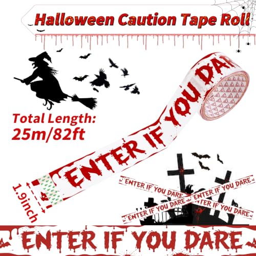 Halloween Decorations Outdoor - Adhesive Caution Tape Halloween 1.9inx82ft - image 2