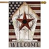 Briarwood Lane Rustic American Birdhouse Primitive House Flag Welcome Patriotic 28 x 40