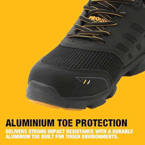 DEWALT Prism Low Men's Lightweight, Nylon Mesh, Prolite, Aluminum Safety Toe Work Shoes, Black, 10.52