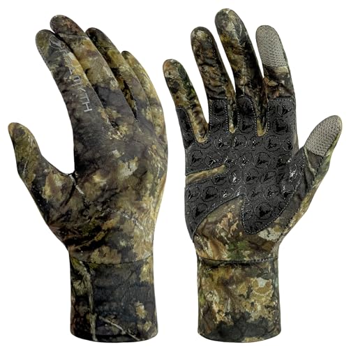 Palmyth Hunting Gloves for Men Lightweight Camo Glove Outdoor Ridge Wood L/XL