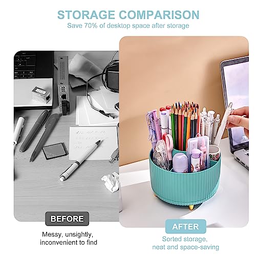 Cayxenful 0010 Pencil Holder For Desk,5 Slots 360°Degree Rotating Desk Organizers And Accessories,Desktop Storage Stationery Supplies Organizer thumb #3