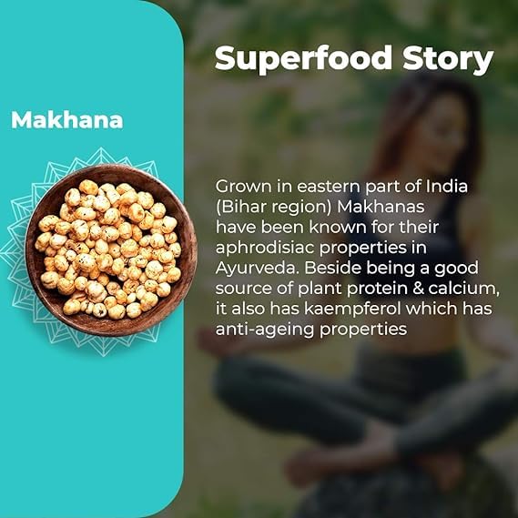 Image of Sattviko Premium Raw Plain Phool Makhana | Fox Nuts | Healthy Crunchy Snack | Gluten-Free, Protein-Rich, Low-Calorie Superfood | Ideal for Fasting & Guilt-Free Snacking (400 gm - Pack of 1)