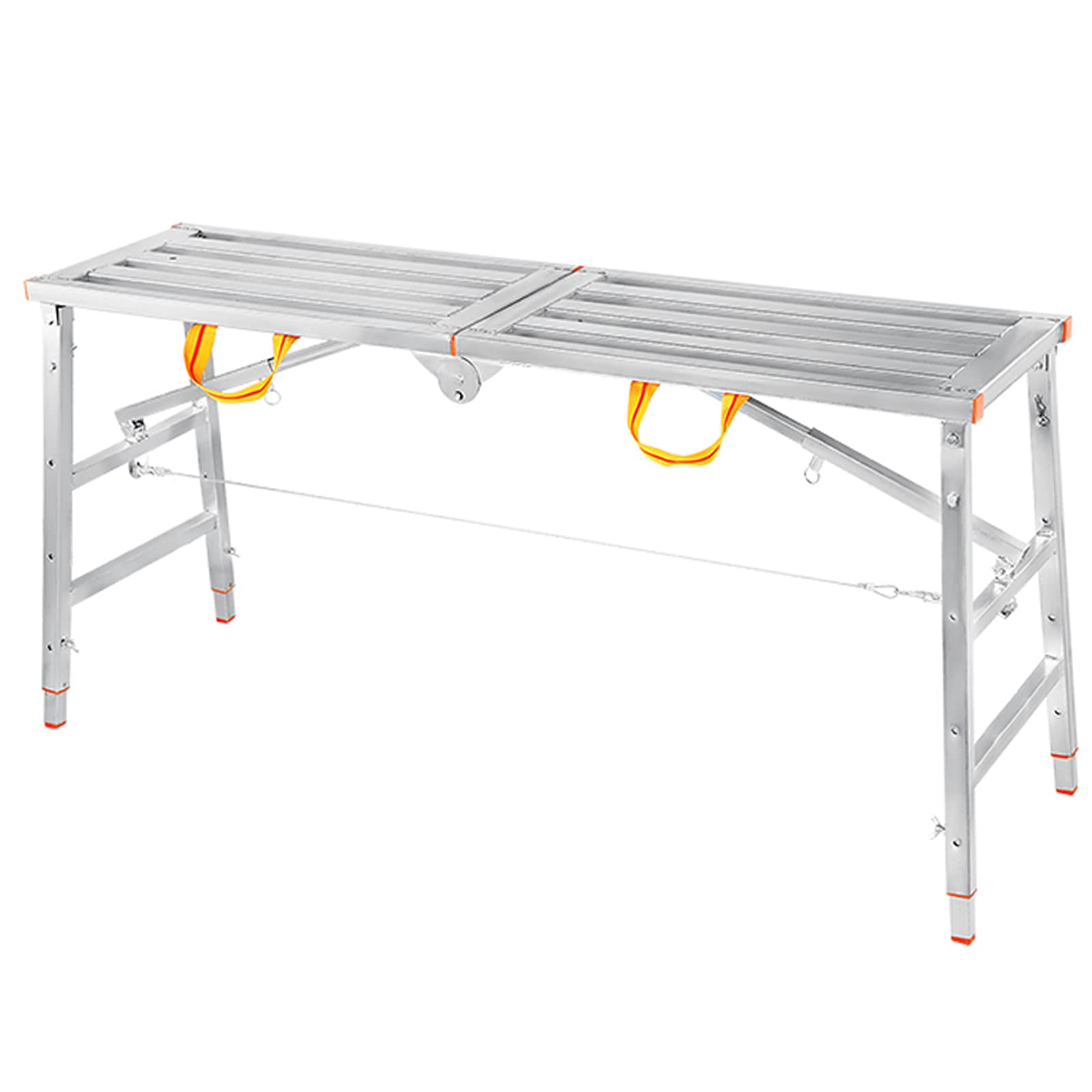 Folding Scaffold Tower Galvanised Steel Scaffolding Work Capacity Portable Easy Transport and Storage for Home Renovation (Horizontal Plane,15.75 X 78.74 in) (Mesh face 1