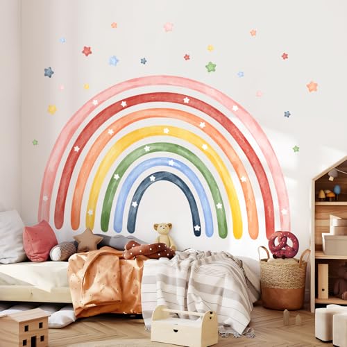 Tanlaby Wandtattoo Regenbogen Groß XXL 195x132cm Wandsticker Kinderzimmer...