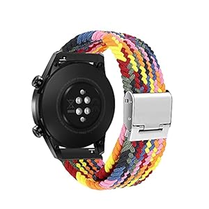 Niboow 20mm Armband für Huawei Watch GT 3 Pro 43mm/GT 3 42mm/GT 2 42mm/Watch 2/Honor Magic Watch 2 42mm, Nylon Geflochtenes Armbänder für Garmin Vivoactive 5/Venu Sq 2 Music/Venu 2 Plus – Bunt