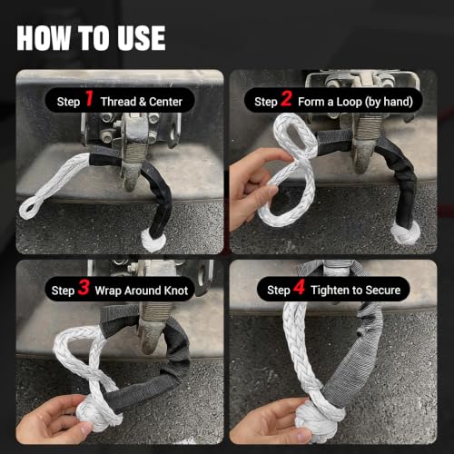 Image of BARTOO 2PCS Soft Shackles 1 /2 Inch x 22 Inch - 56,000LBS Break Strength