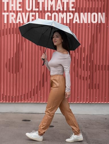 Image of Repel Windproof Travel Umbrella - Compact & Withstands Winds up to 100MPH, Strongest Premium Auto Folding Umbrella for Rain and Sun - Durable, Light & Portable for Women & Men, Fits Backpack & Cars