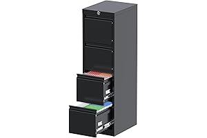 Aobabo 4 Drawer Locking File Cabinet for Legal/Letter Size Documents - Perfect...