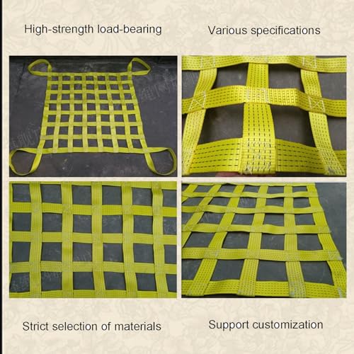Filet de levage de cargaison réglable en polyester 2x2m maille 15cm 2.5t - 5