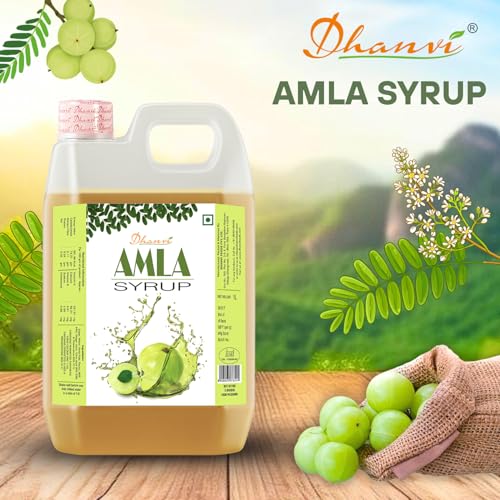 Image of Dhanvi Amla Ginger Syrup - 1 Litre | Gooseberry Awla Sharbat for Daily Use