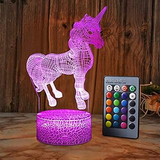 XEUYUTR Unicorn LED Night Light Lamp Room Party Decorations Decor Christmas Birthday Xmas Gifts Present Bedside Lamp for Girls Boys Baby Toddlers Children Age 5 4 3 1 6 2 7 8 9 10 11 12 Years Old kids