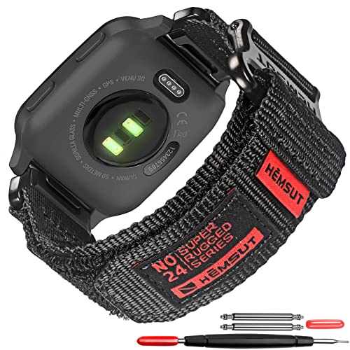 20mm K[~xg Venu/Venu Sq/Venu Sq 2/Venu Sq Music/Venu 2 Plus/GarminActive 5ȂǑΉ (Venu 2/Venu 2S/Venu 3͔Ή) AbvO[hꂽRlN^ K[~