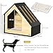 Pawhut Hundehütte aus Holz Indoor Katzenhöhle Katzenhaus Hundeschlafplatz mit Kissen Hundehaus Hundehöhle mit schrägem Dach für kleine Hunde bis 8 kg 60 x 40 x 59,2 cm