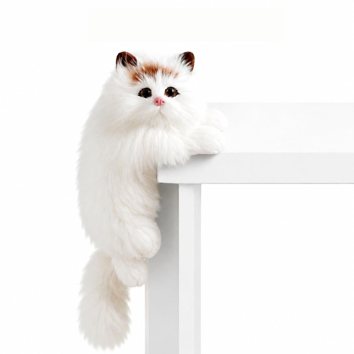 Cute Hanging Cat Decor for Desk & Table | Realistic Fluffy Cat Figurine | Lover Gift | Home, Study & Computer Table Decor | Soft Toys for Baby Boys and Girls-picture-24