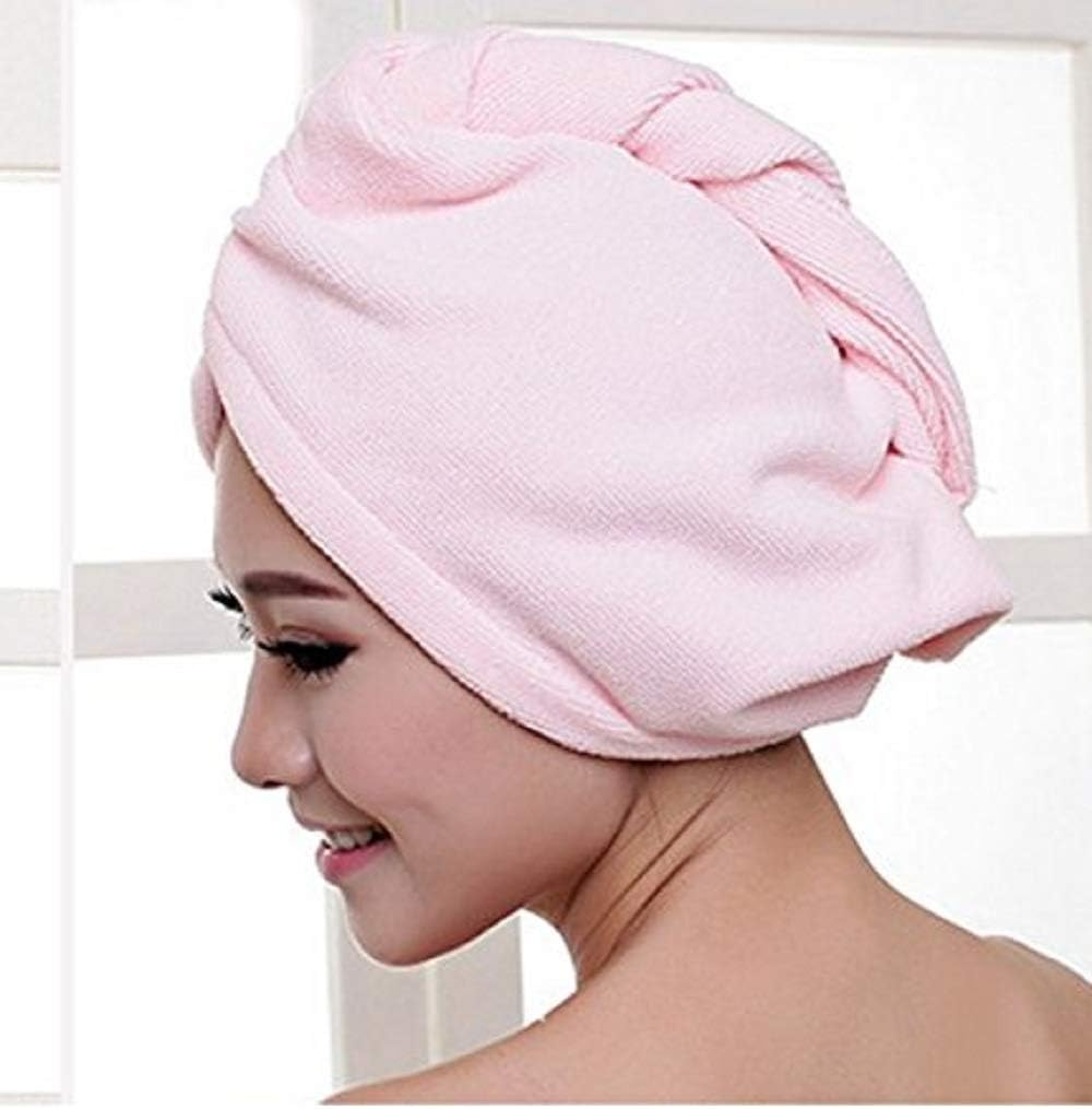 Mishrit Women's Microfiber Cotton Bathing Quick Dry Magic Drying Turban Wrap Towel Cap (Multicolour, 60x3x22 cm)