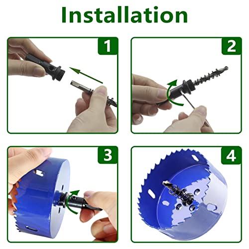 Image of Luomorgo 89mm /3 1 /2 inch Hole Saw, 1 1 /4 inch Cutting Depth | HSS Bi-Metal, For Wood Cornhole Boards, For Plastic Drywall, For Metal Sheet