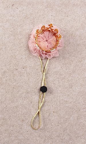 Nishine Gold Silber Krone Stirnband für Hund Katze Rosa Tüll Mesh Krone Tiara Haustier Krone Haarband Hut Party Kostüm (Gold)