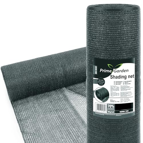 Prime Garden® Brise-vue pour clôture de jardin et balustrade de balcon stabilisé aux UV - Filet d'ombrage - Protection solaire - Anthracite (valeur d'ombrage 70 %, 1 m x 10 m = 10 m²)