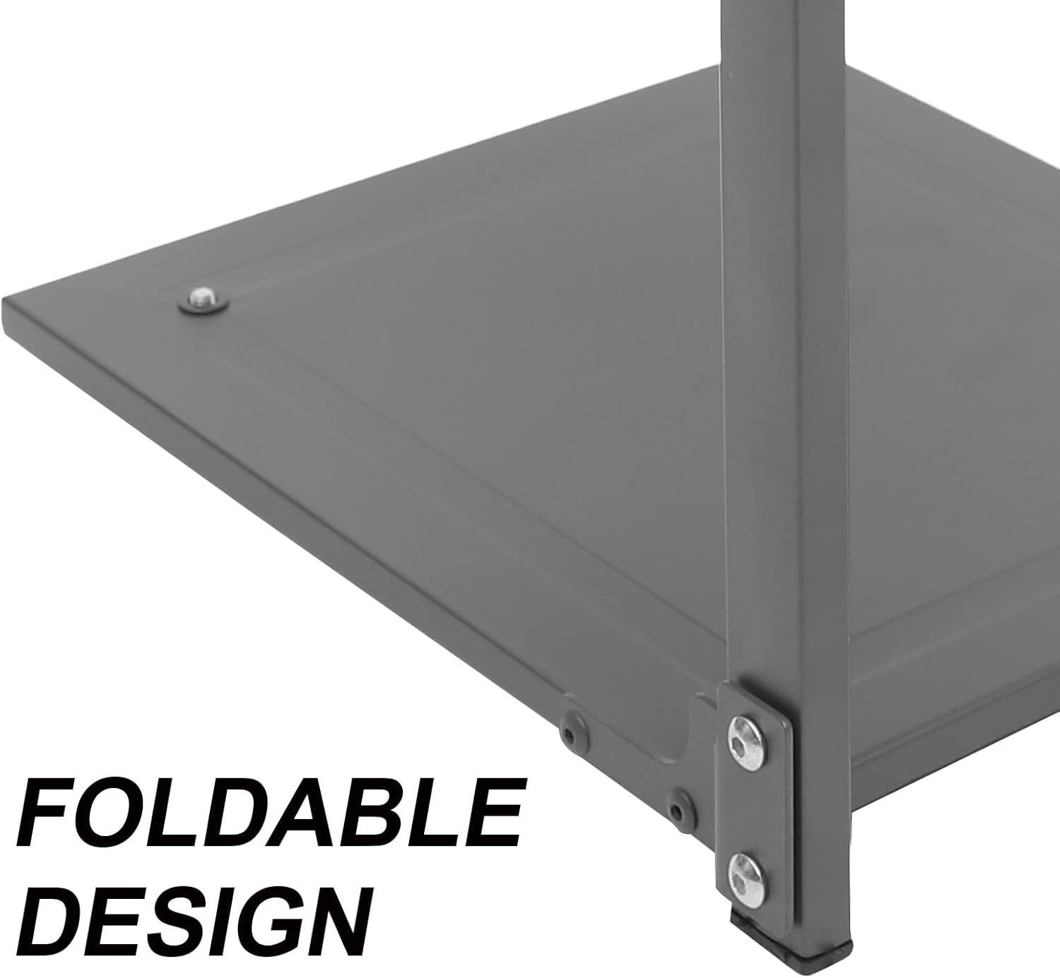 Ciieeo Foldable Kitchen Pot Rack, Multi-function Draining Pan Organizer with 3-tier Large Capacity Gray Storage Shelf for Cabinet and Countertop Use