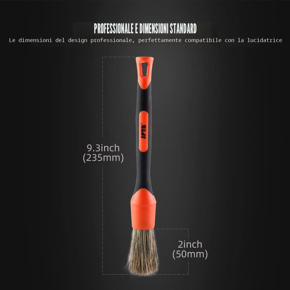 SPTA Spazzola per Cerchioni, Set di 5 Pennelli detalles de automóviles Diferentes cepillos de pelo suave Kit con cabezal reemplazable para limpieza
