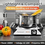 Techwood Hot Plate for Cooking, 1500W Electric Stove Countertop Single Burner with Adjustable Temperature & Stay Cool Handles, 7.5” Cooktop for Home/RV/Camp, Compatible for All Cookwares, Silver - Image 5